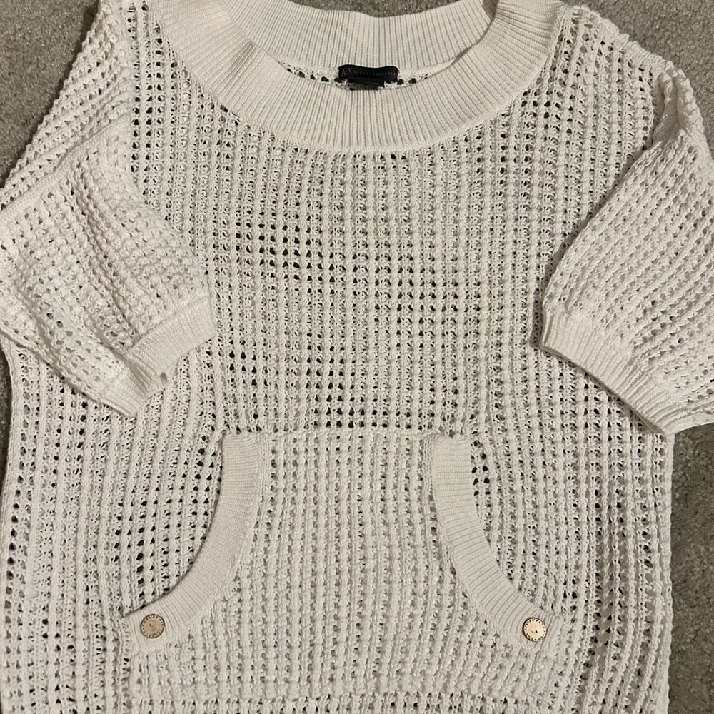Armani Exchange Cream Knit Sweater